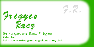 frigyes racz business card